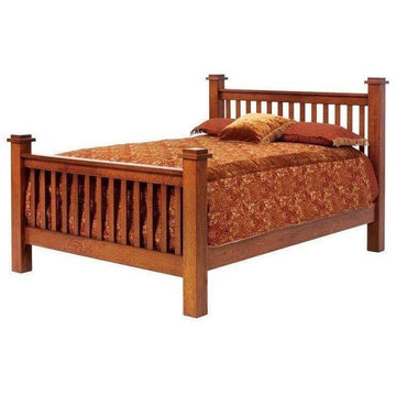 Old English Amish Vintage Mission Bed - Foothills Amish Furniture