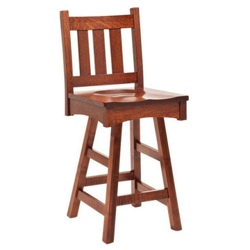 Vintage Mission Amish Barstool with Swivel - Foothills Amish Furniture