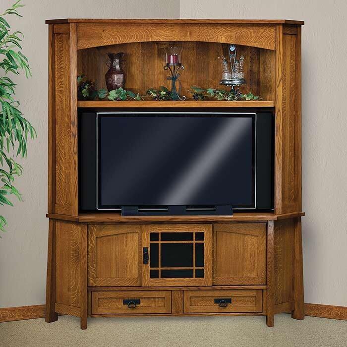 Modesto Amish Corner Entertainment Center - Foothills Amish Furniture