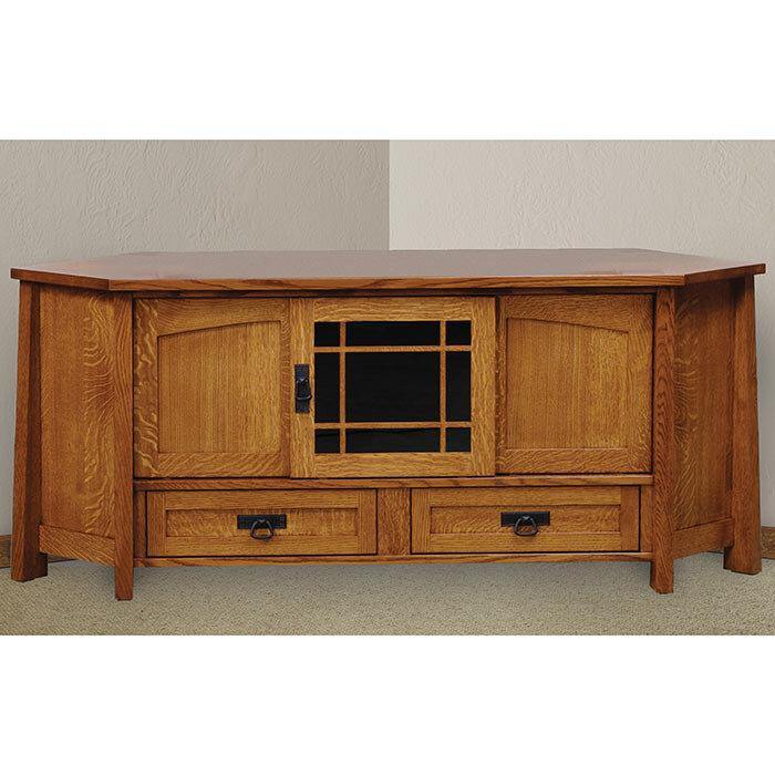 Modesto Corner Amish TV Stand - Foothills Amish Furniture